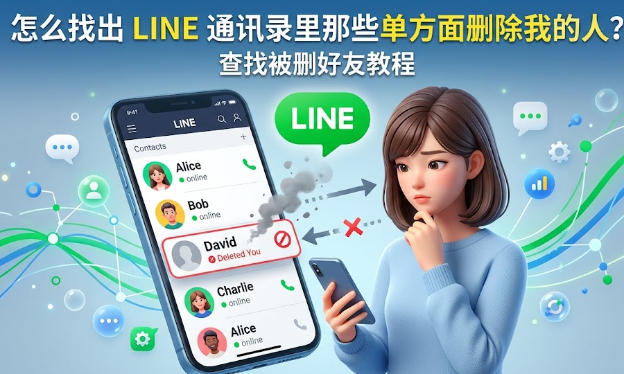 怎么找出LINE通讯录里单方面删除我的人