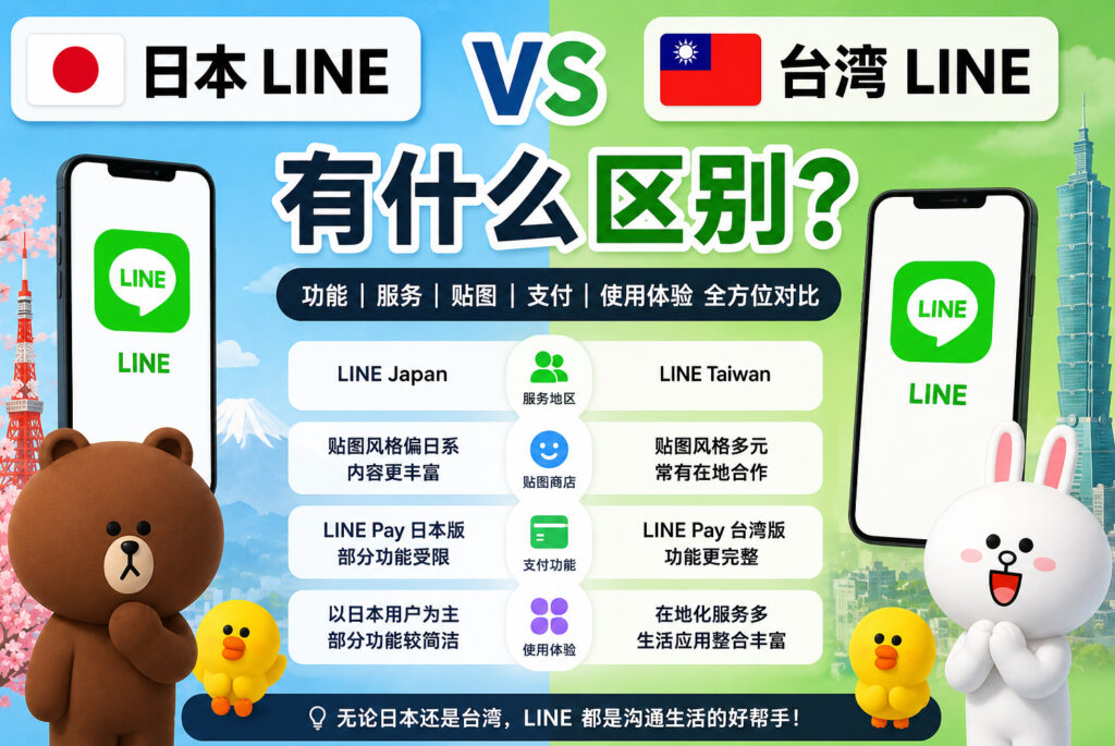 日本 LINE 和台湾 LINE 有什么区别