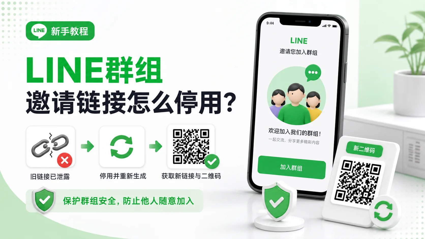 LINE群组邀请链接停用与重新生成二维码